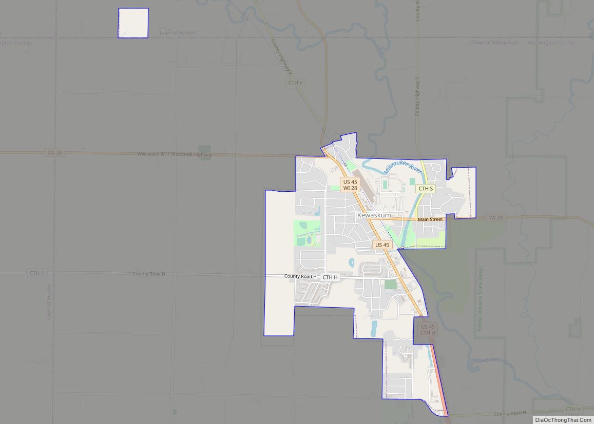 Map of Kewaskum village