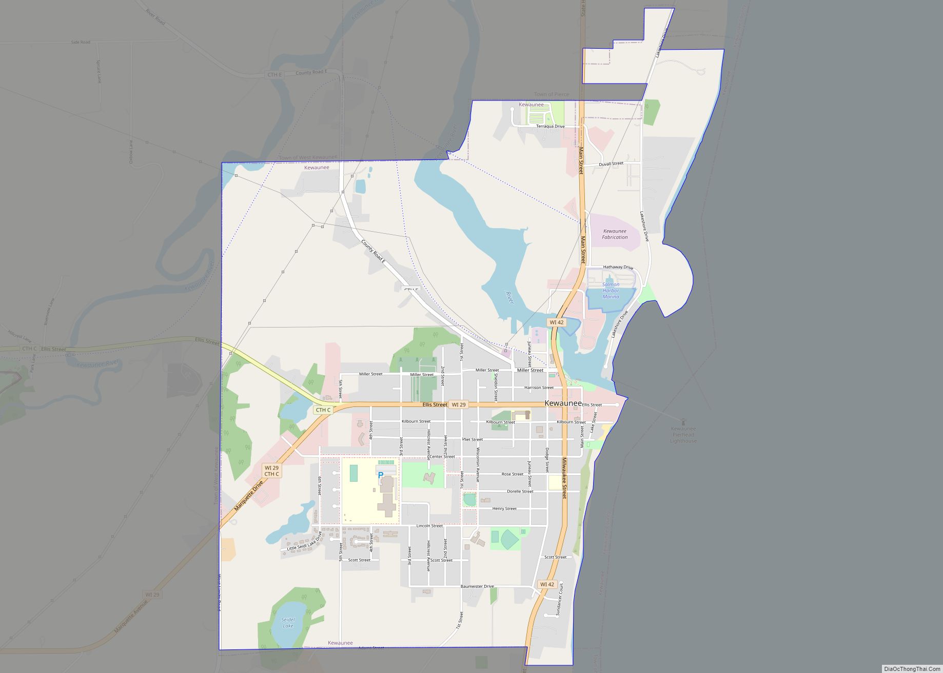 Map of Kewaunee city