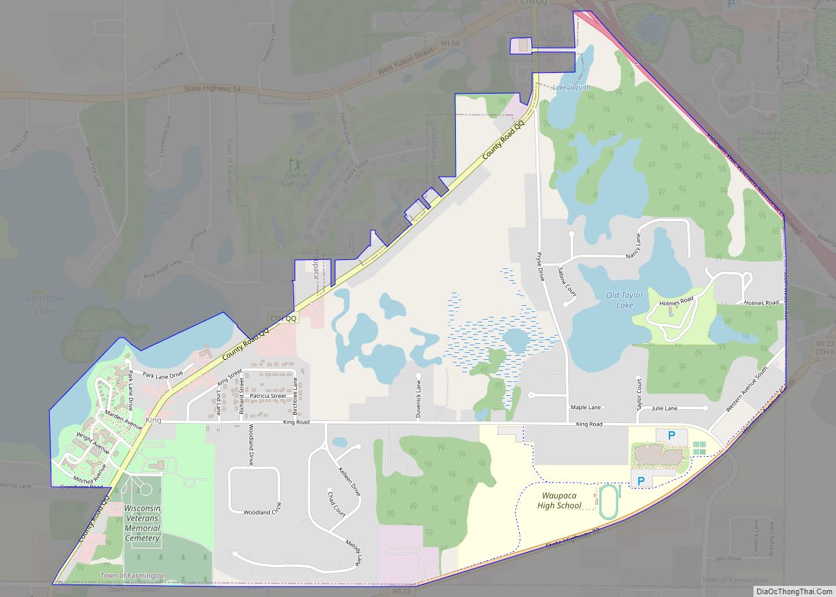 Map of King CDP, Wisconsin