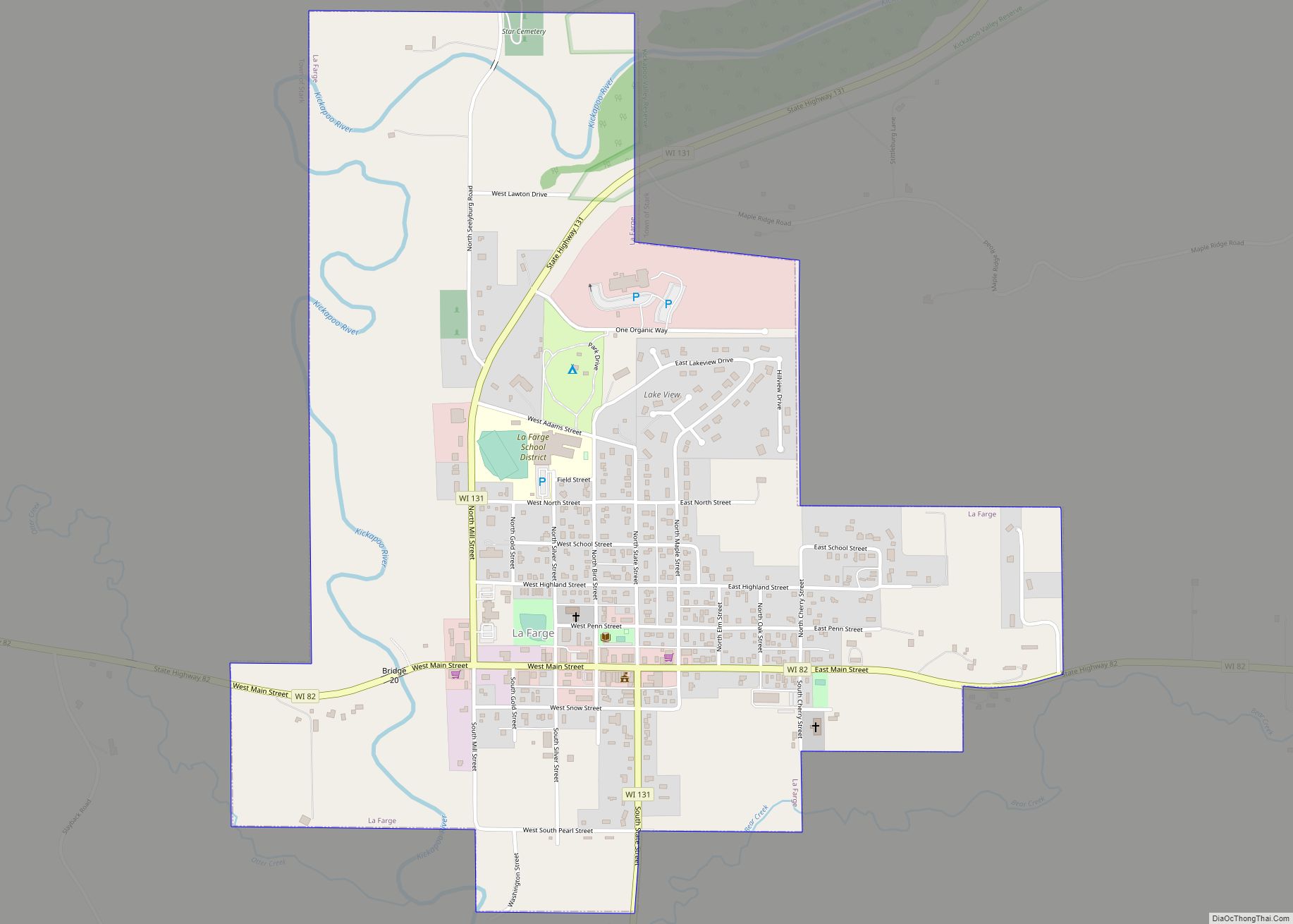 Map of La Farge village