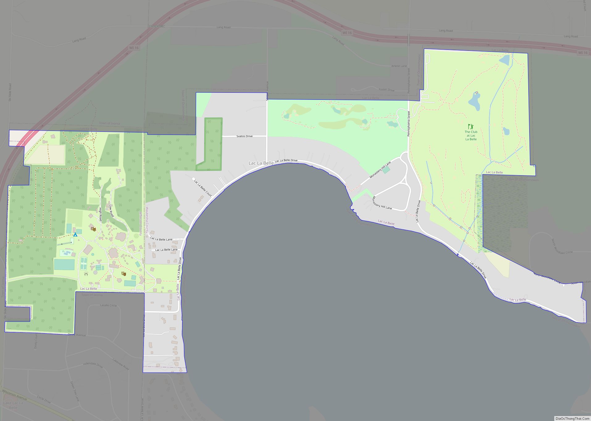 Map of Lac La Belle village