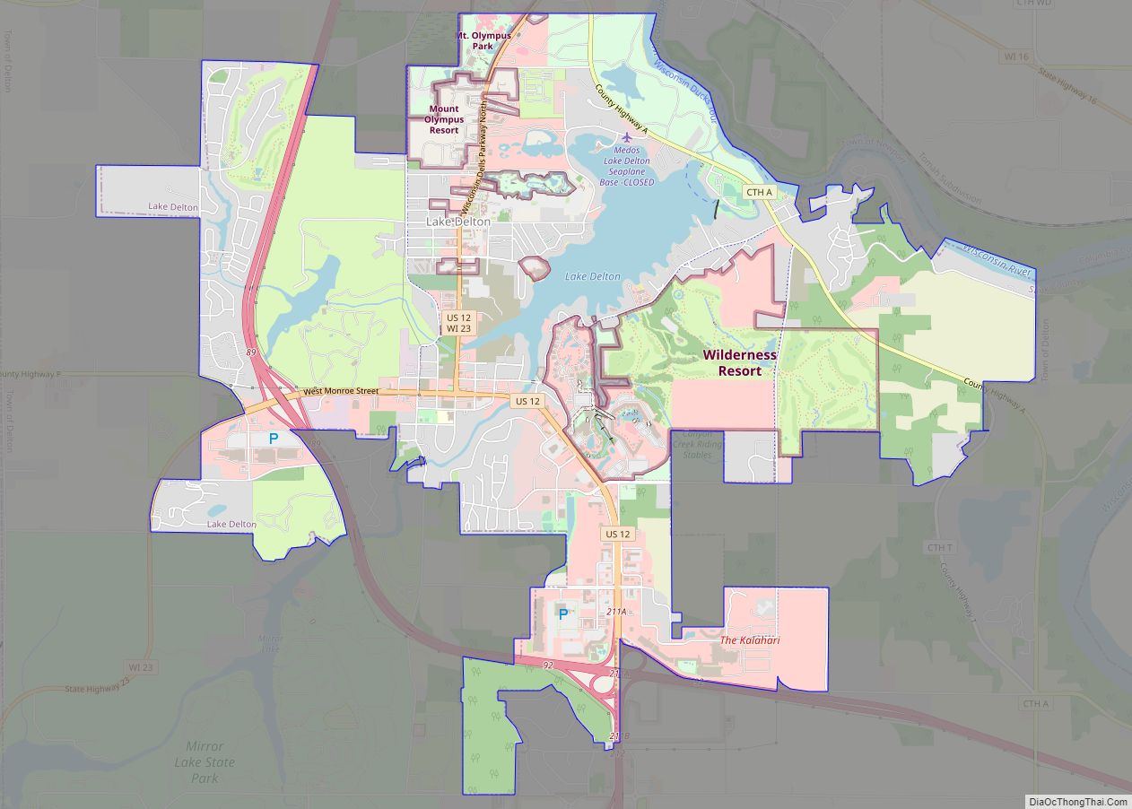 Map of Lake Delton village