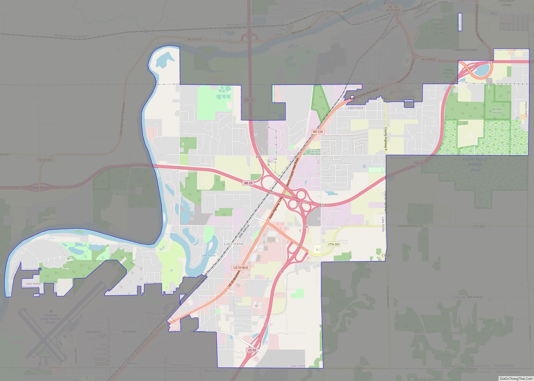 Map of Lake Hallie village