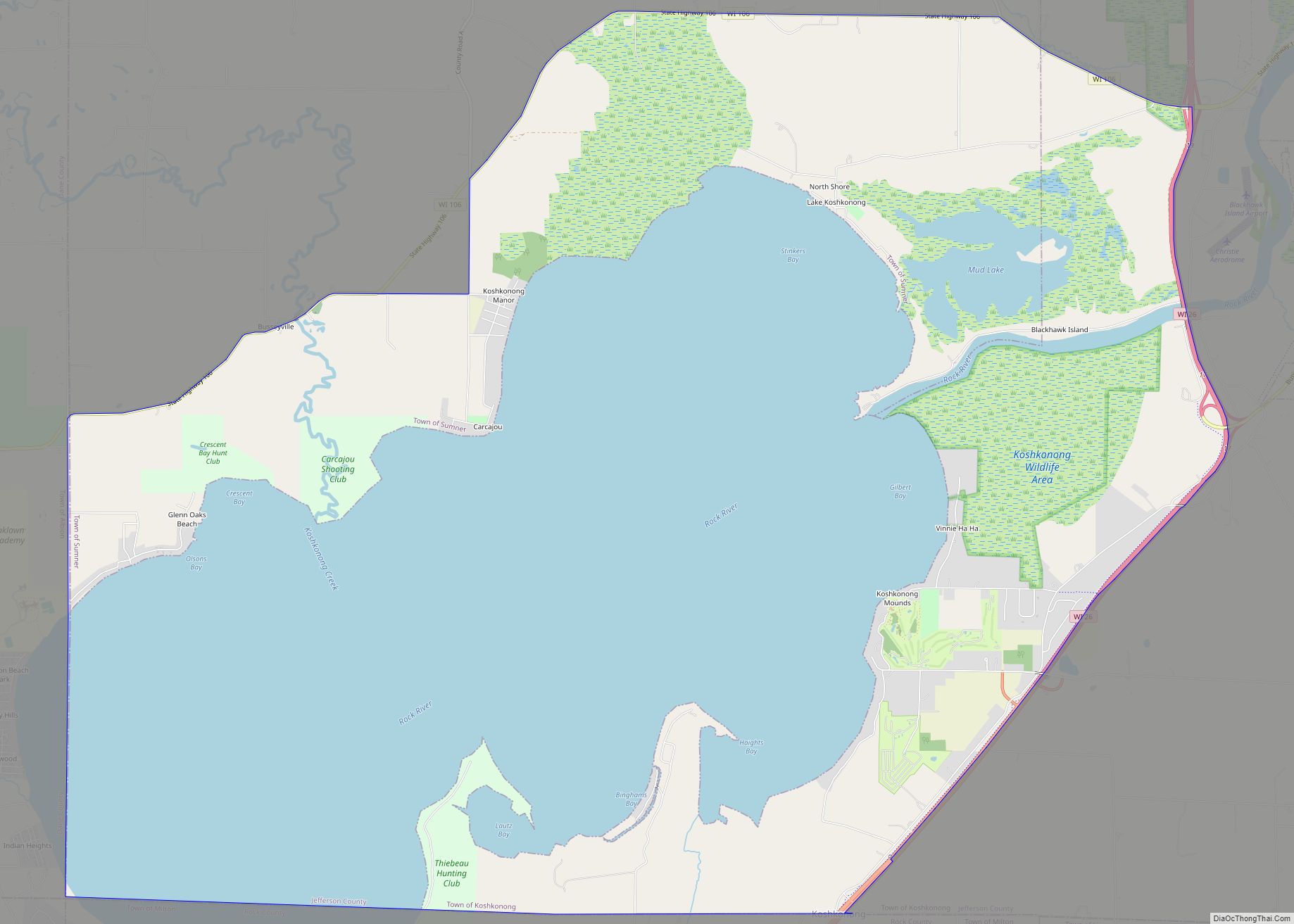 Map of Lake Koshkonong CDP