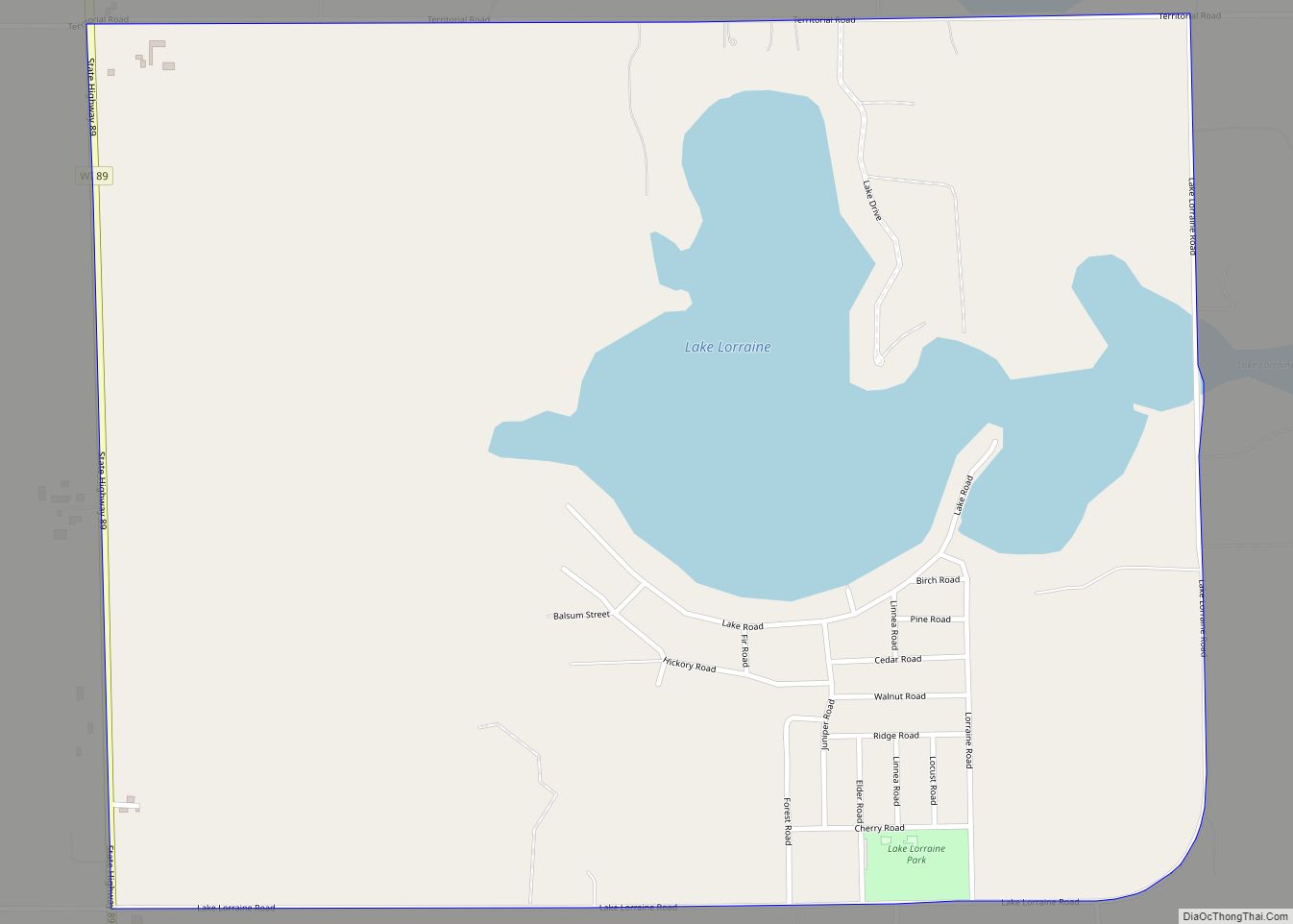 Map of Lake Lorraine CDP, Wisconsin