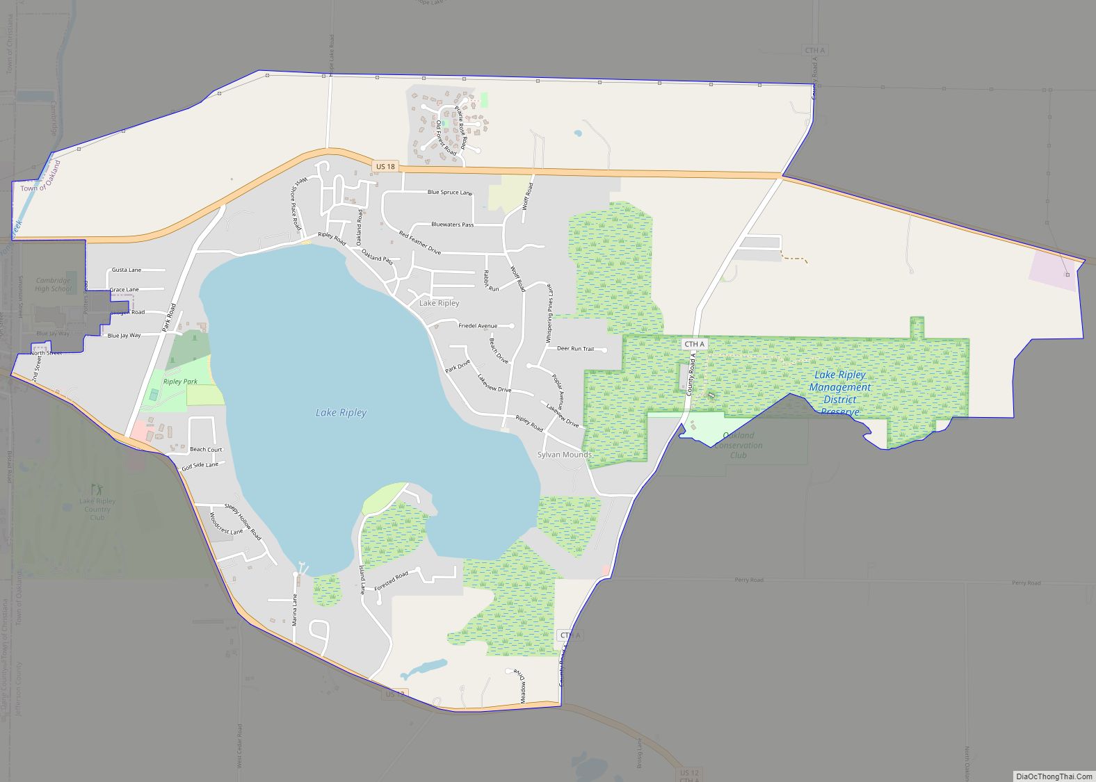 Map of Lake Ripley CDP