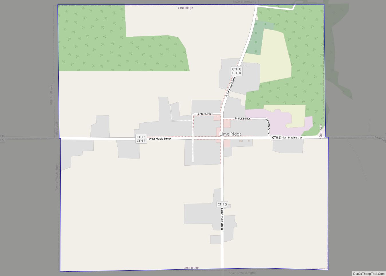 Map of Lime Ridge village, Wisconsin