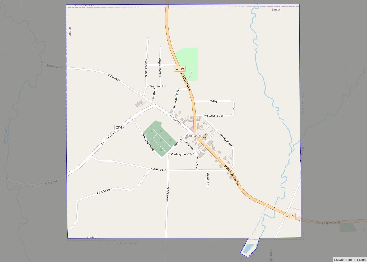 Map of Linden village, Wisconsin