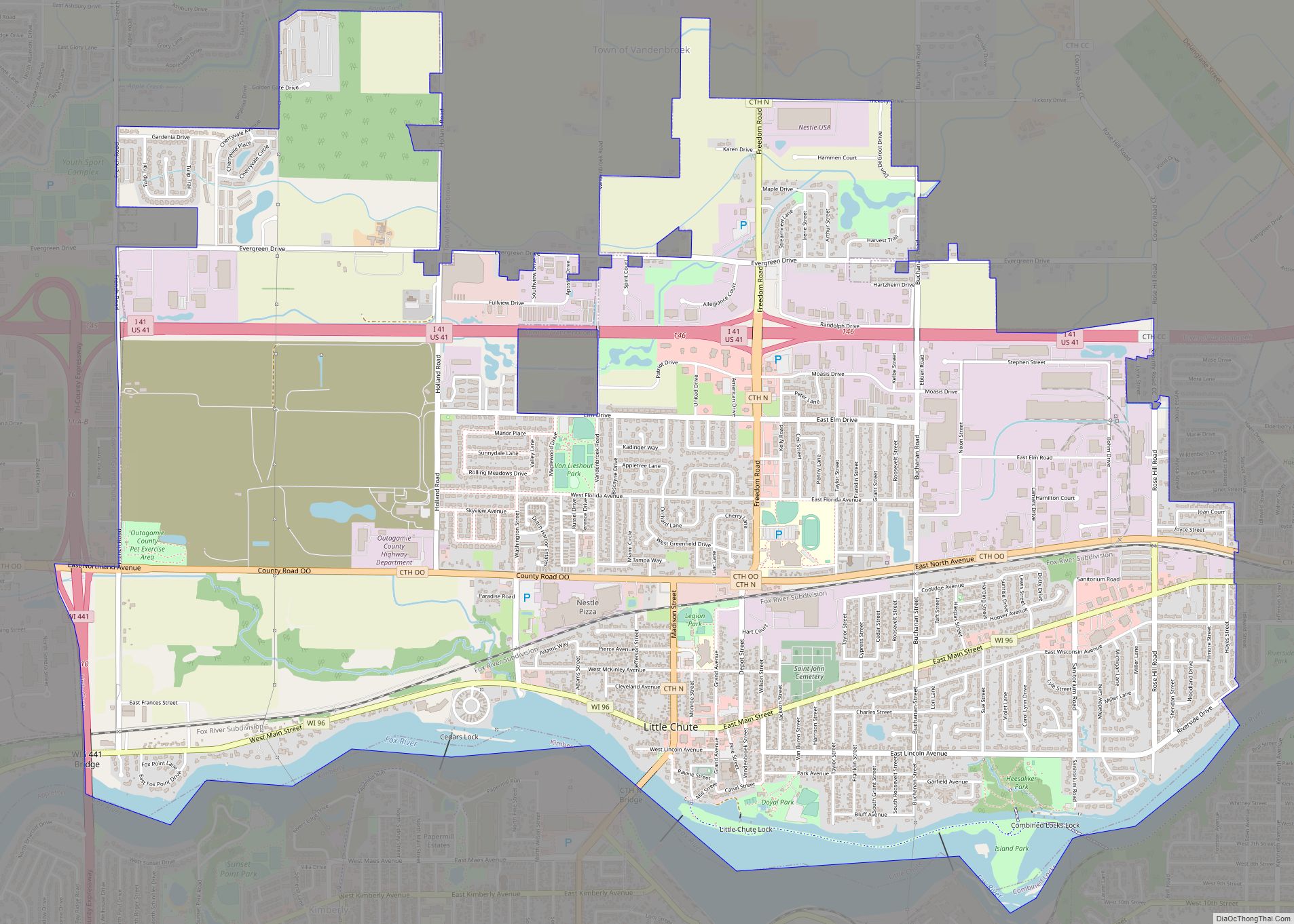 Map of Little Chute village