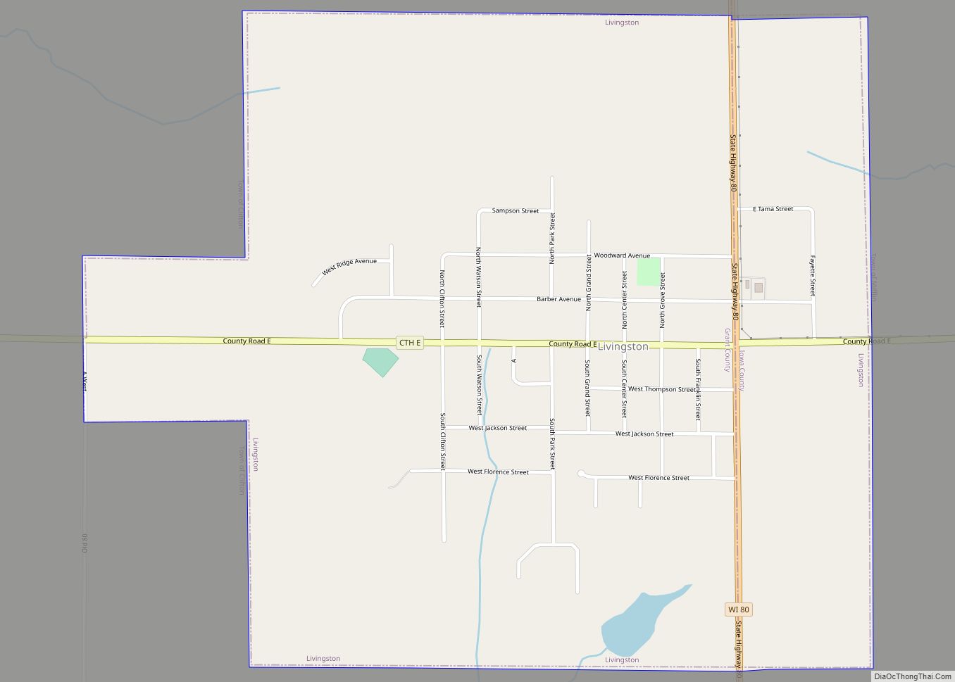 Map of Livingston village, Wisconsin