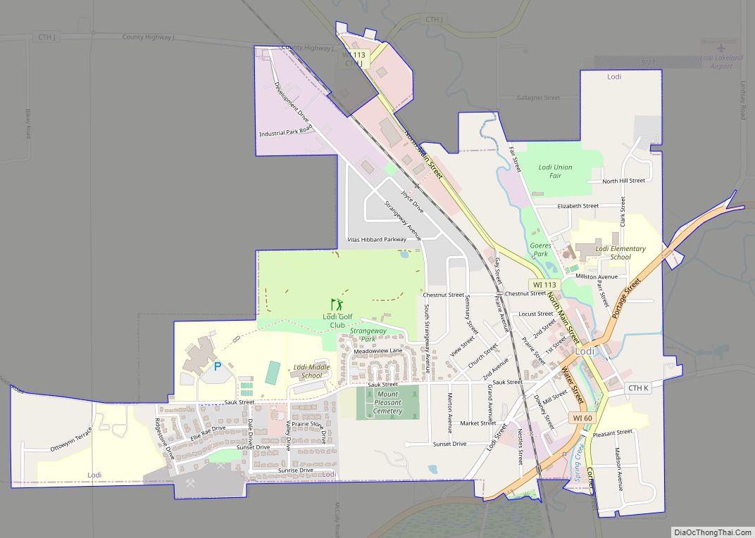 Map of Lodi city, Wisconsin