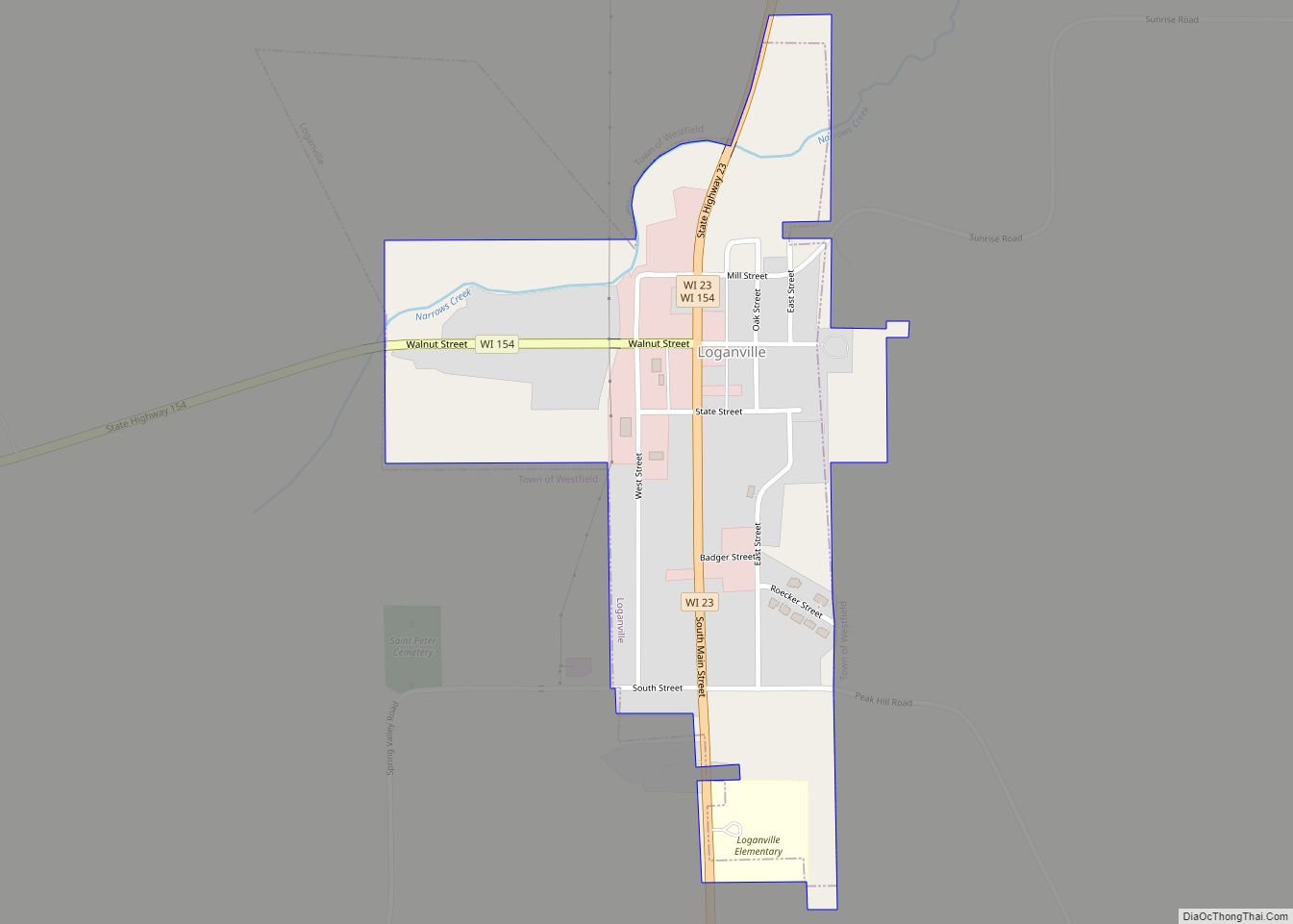 Map of Loganville village, Wisconsin