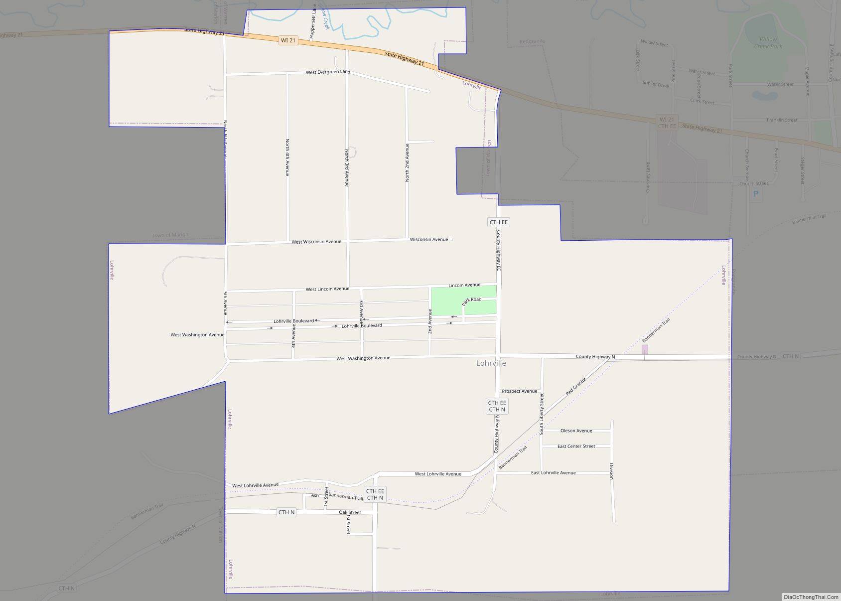 Map of Lohrville village, Wisconsin