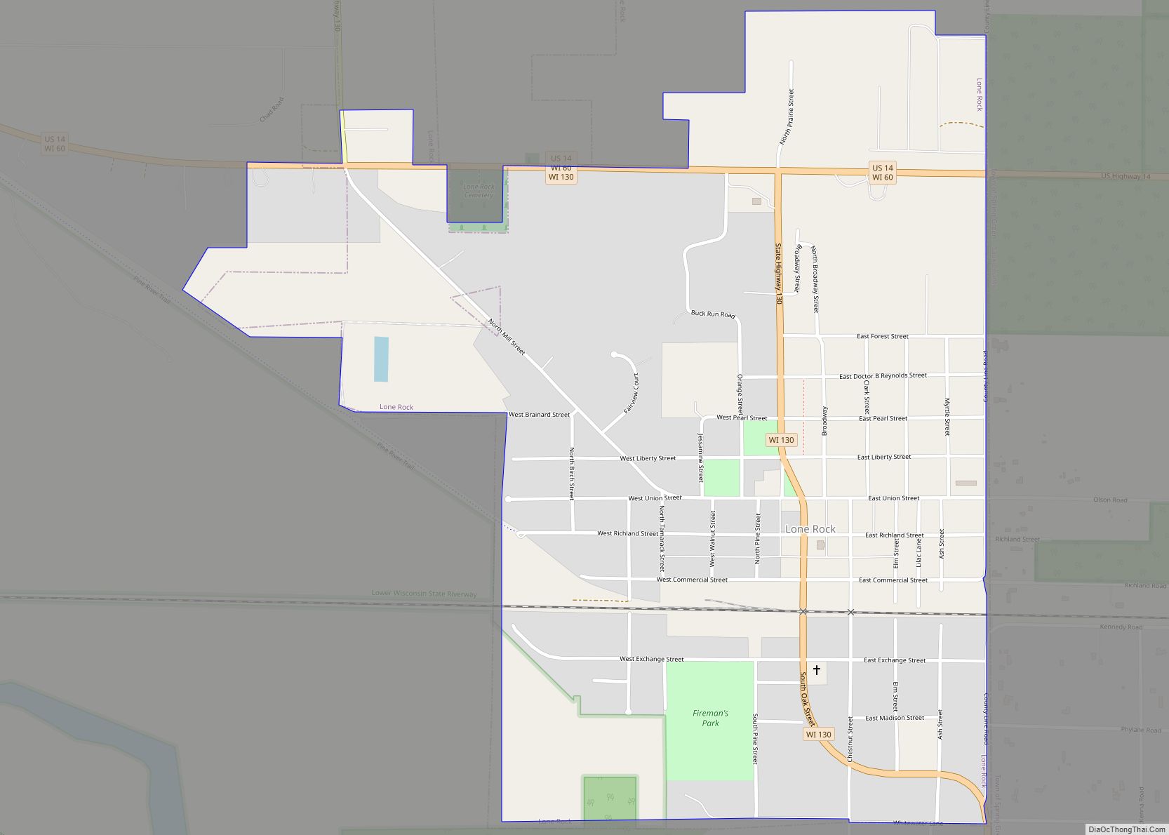 Map of Lone Rock village, Wisconsin