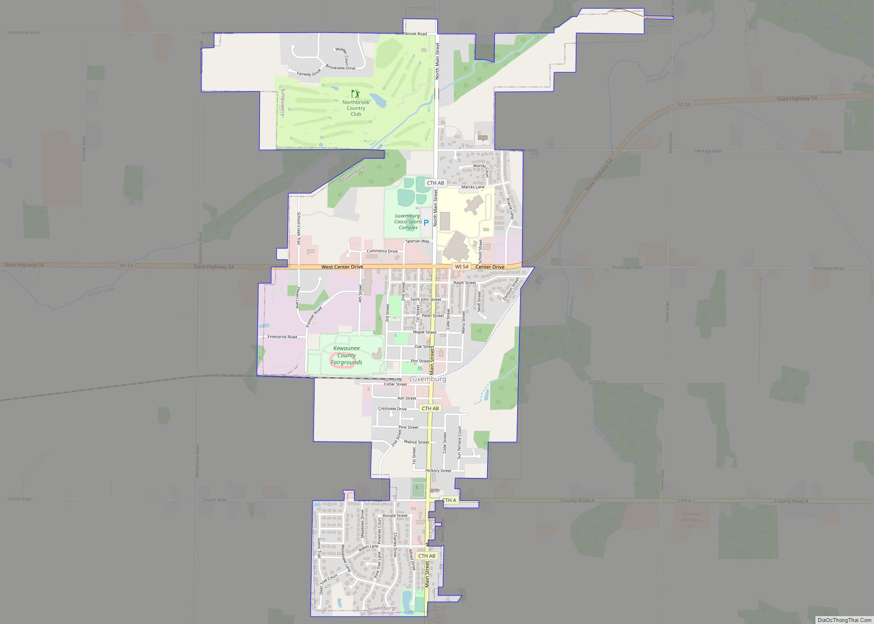 Map of Luxemburg village, Wisconsin