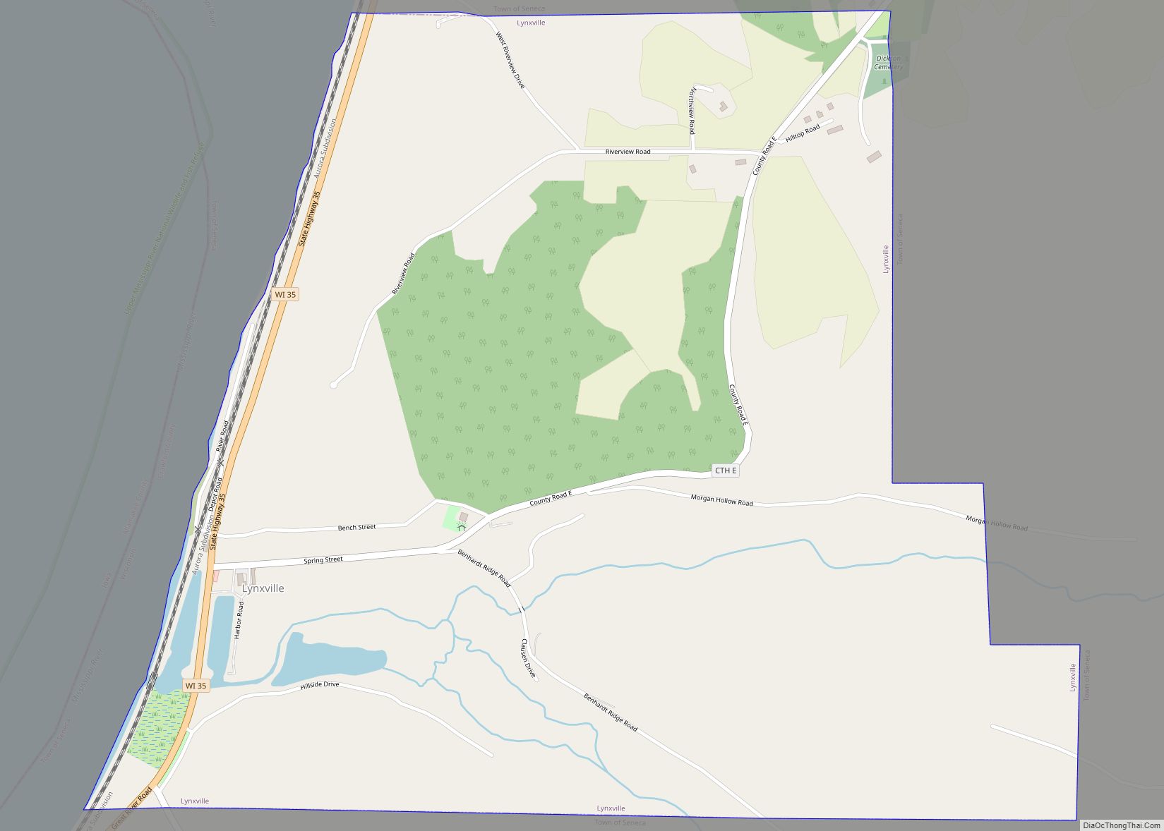 Map of Lynxville village
