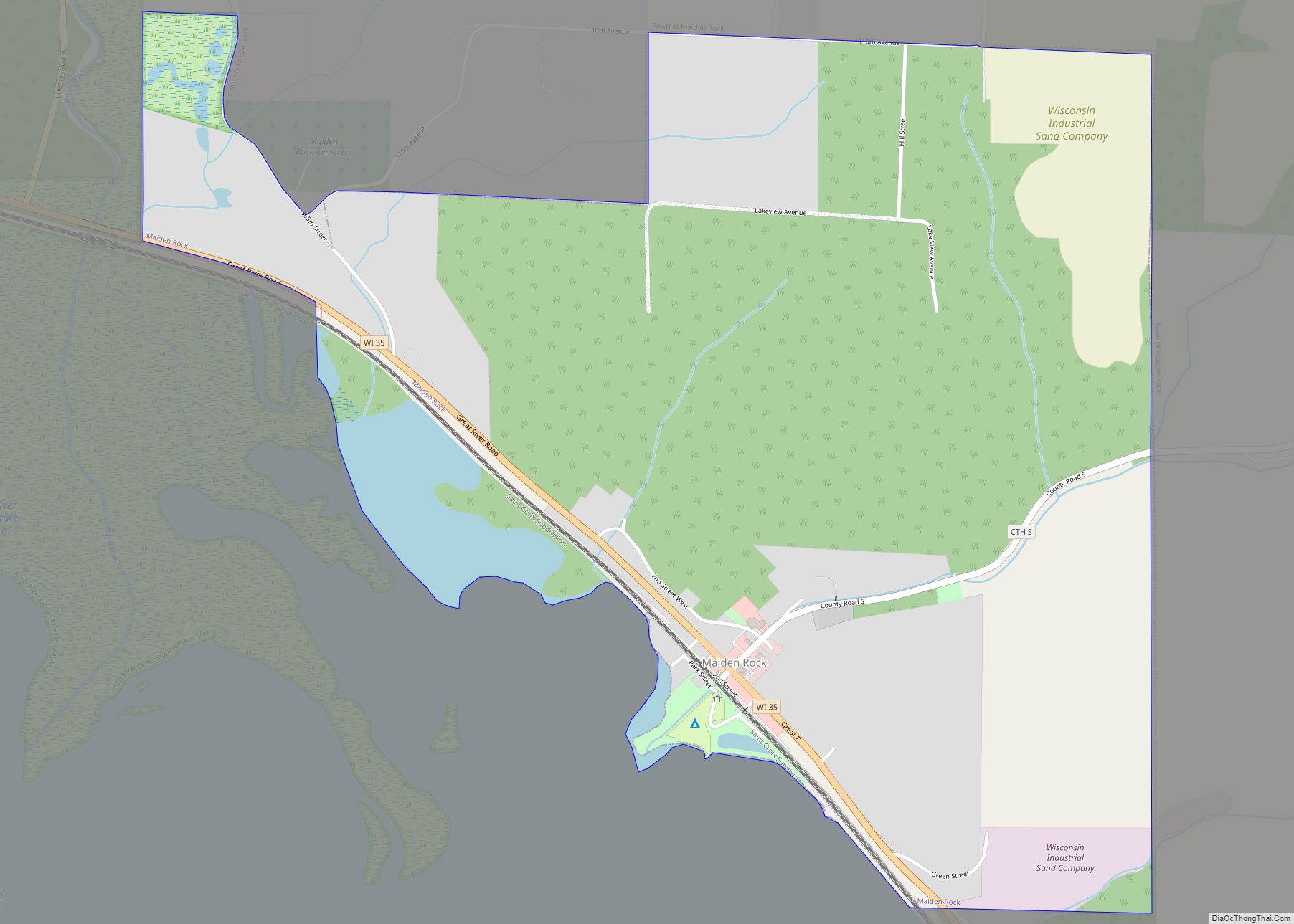 Map of Maiden Rock village