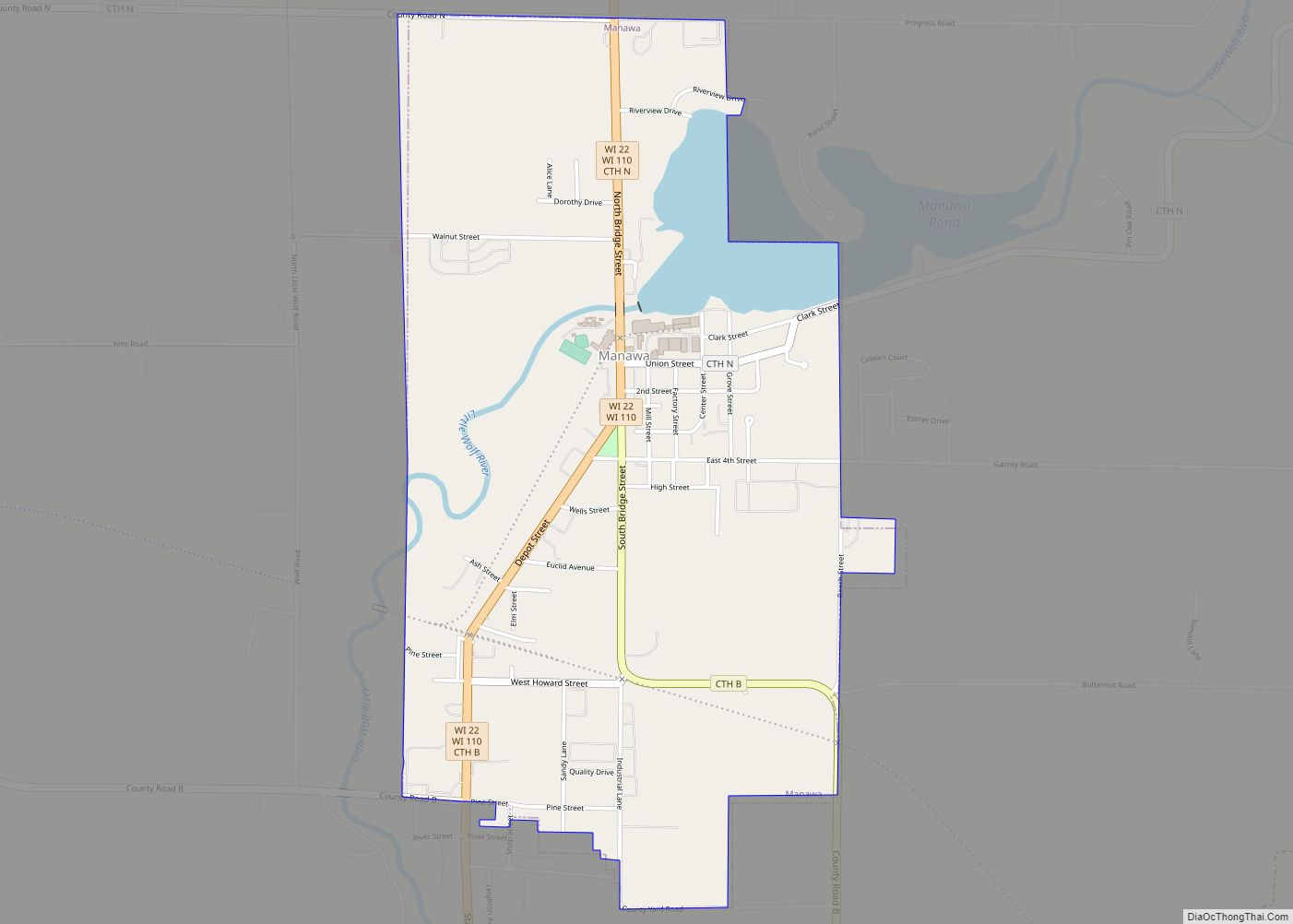 Map of Manawa city