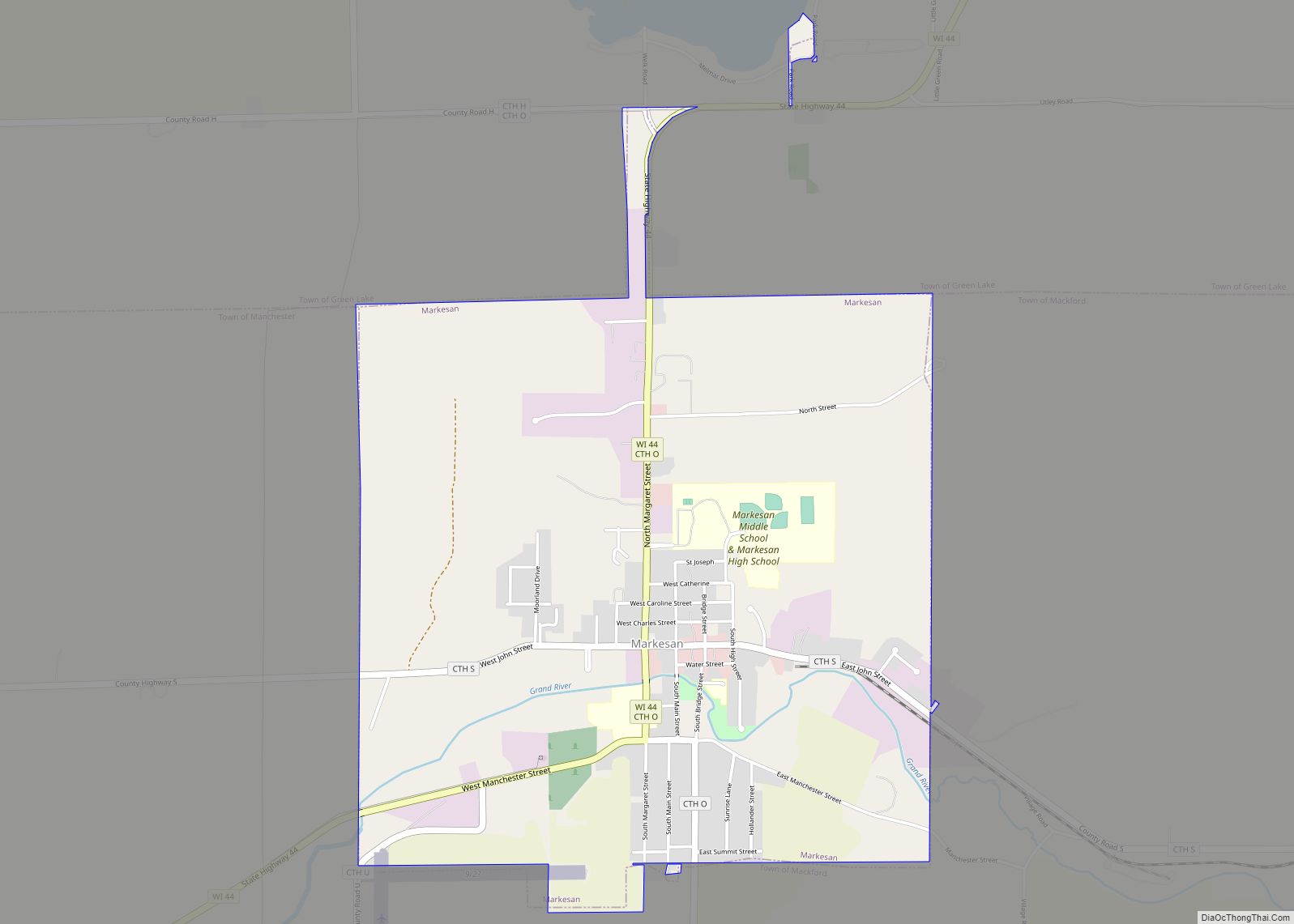 Map of Markesan city