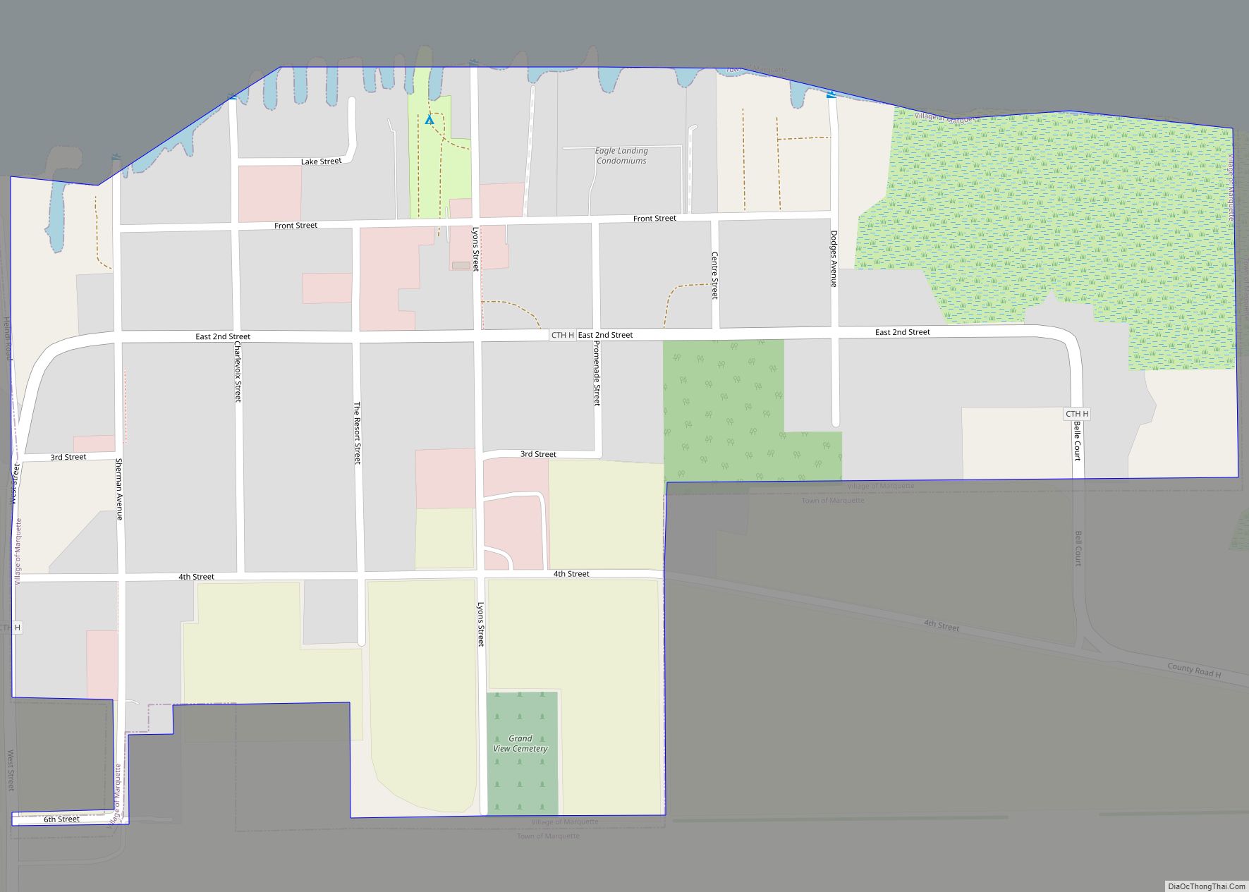 Map of Marquette village, Wisconsin