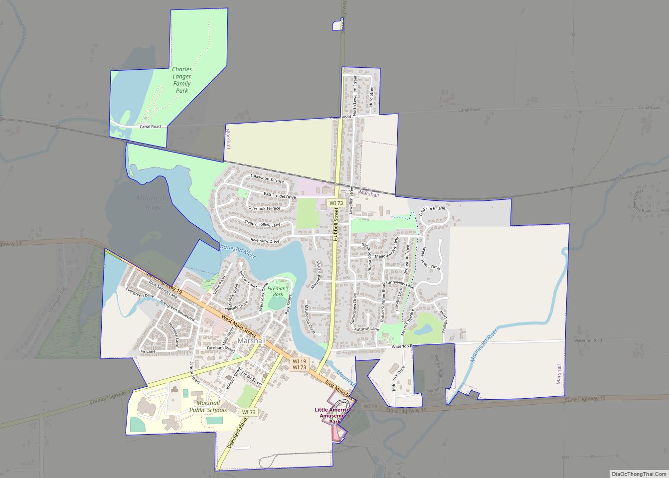 Map of Marshall village, Wisconsin