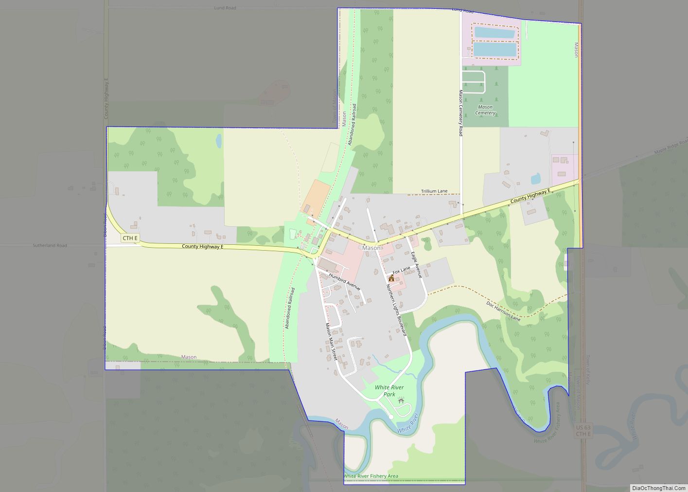 Map of Mason village, Wisconsin