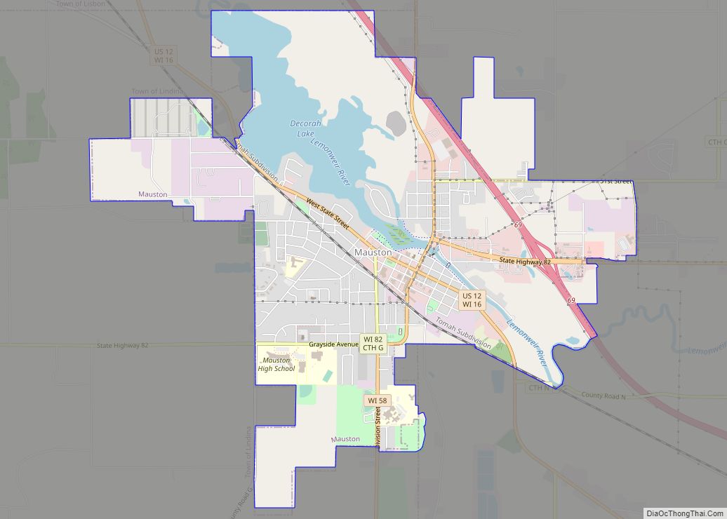 Map of Mauston city