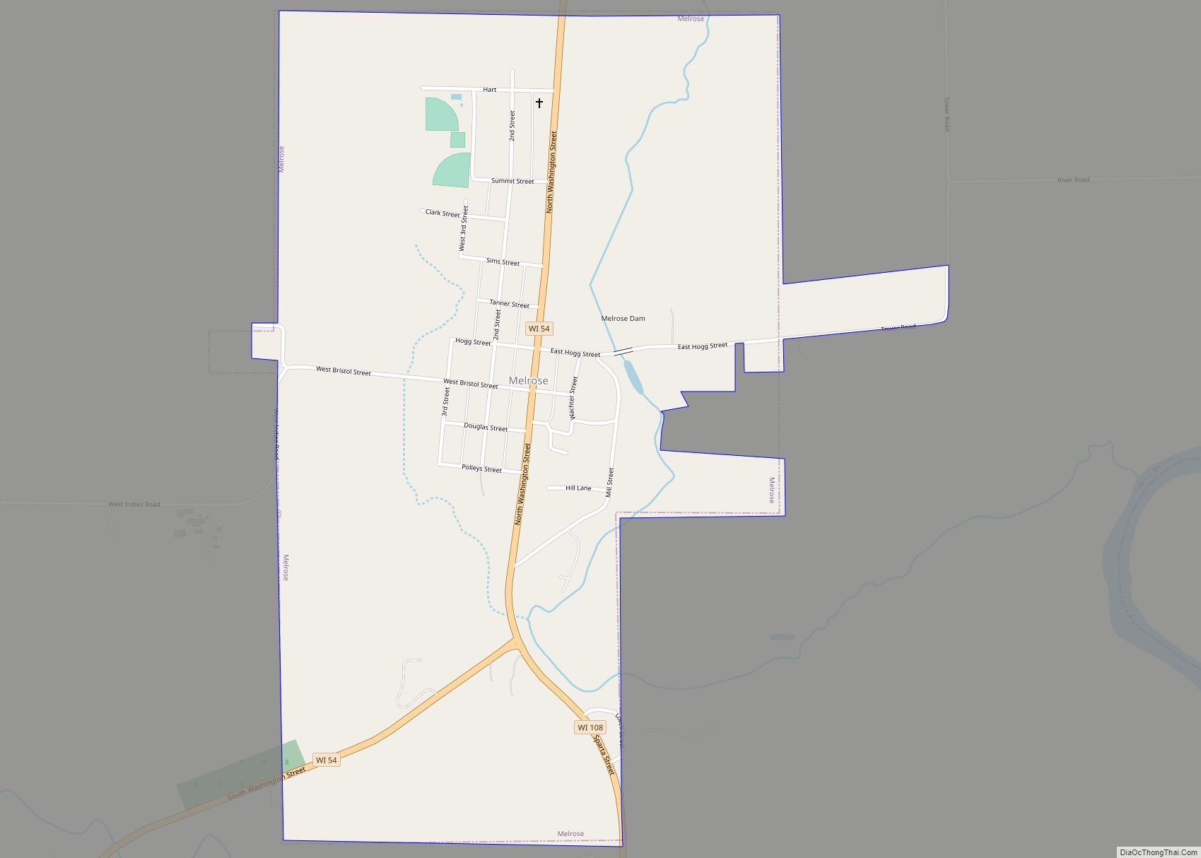 Map of Melrose village, Wisconsin