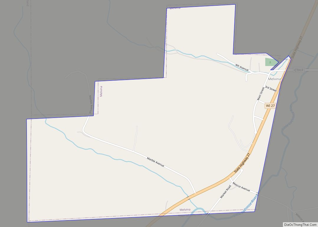 Map of Melvina village