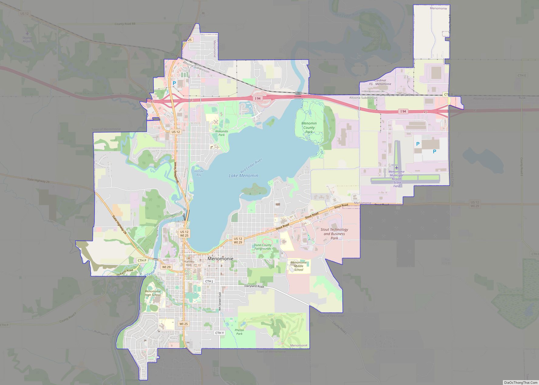 Map of Menomonie city