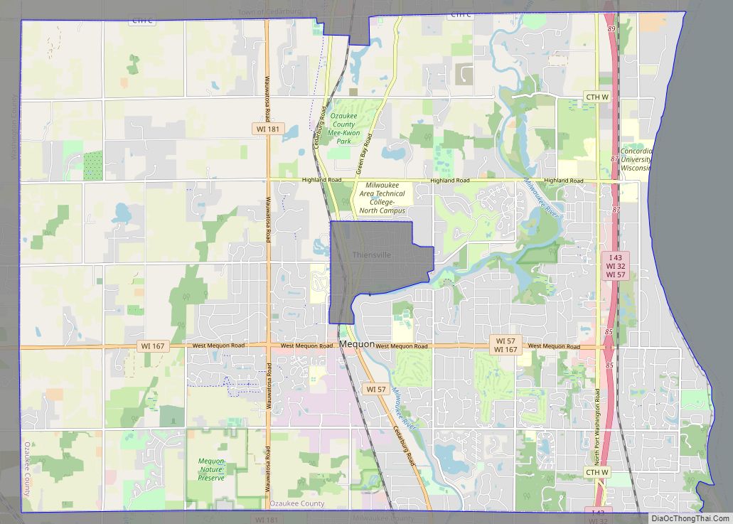 Map of Mequon city