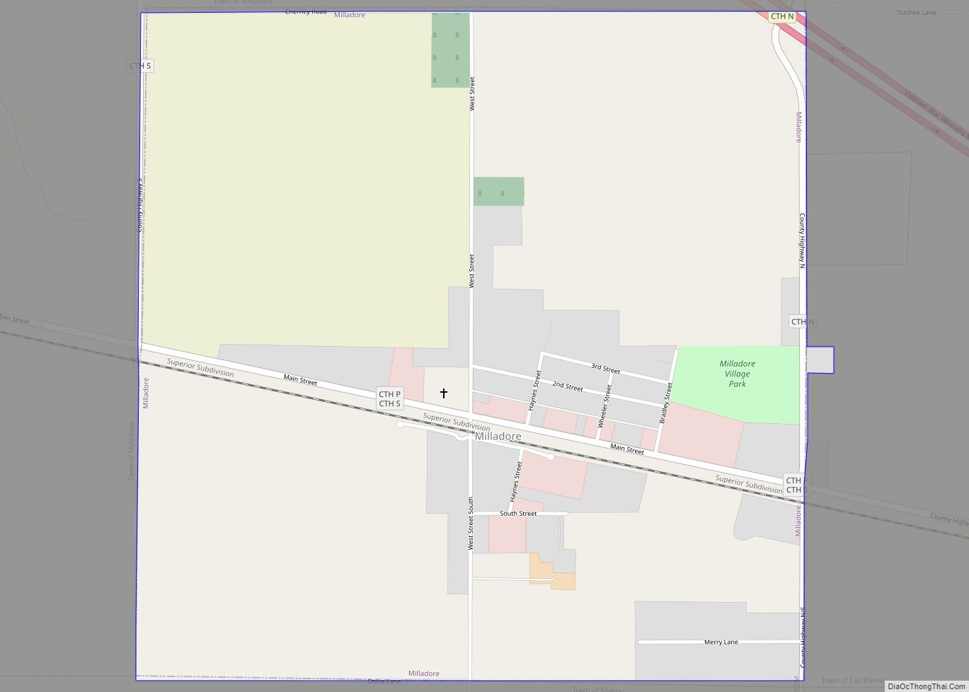 Map of Milladore village