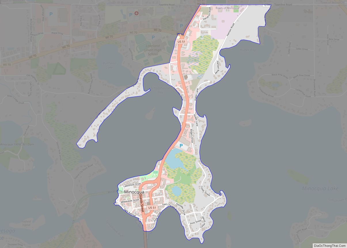 Map of Minocqua CDP
