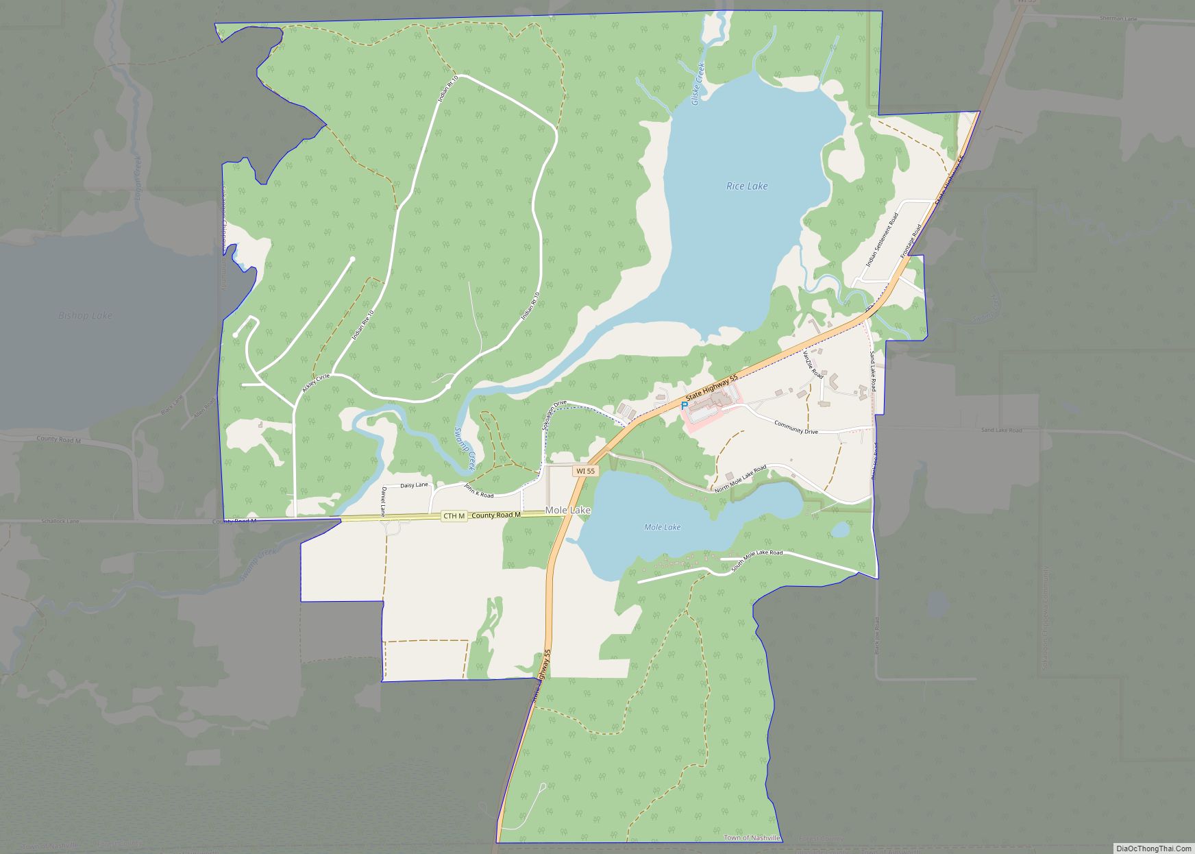 Map of Mole Lake CDP