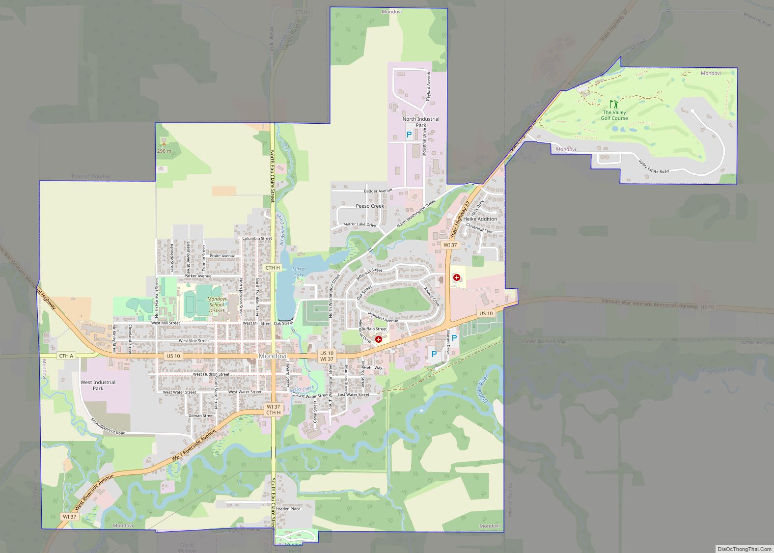 Map of Mondovi city