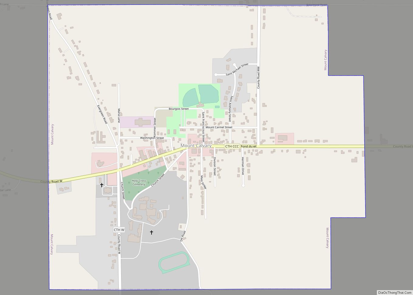 Map of Mount Calvary village