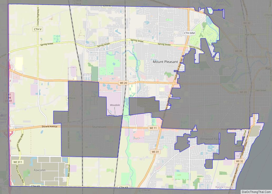 Map of Mount Pleasant village, Wisconsin