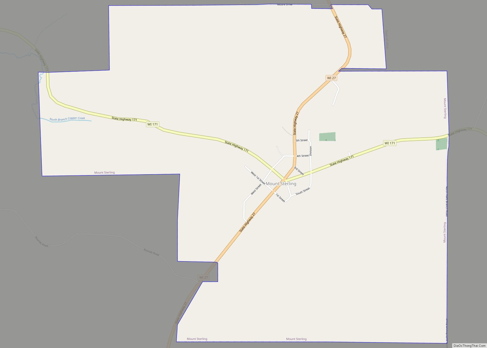 Map of Mount Sterling village, Wisconsin