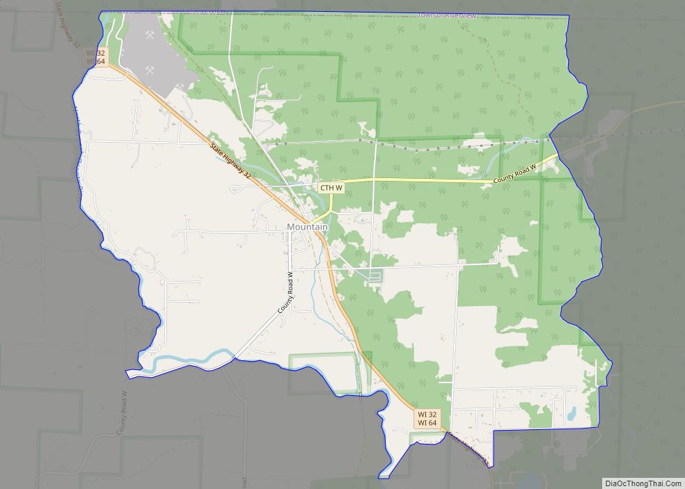 Map of Mountain CDP, Wisconsin