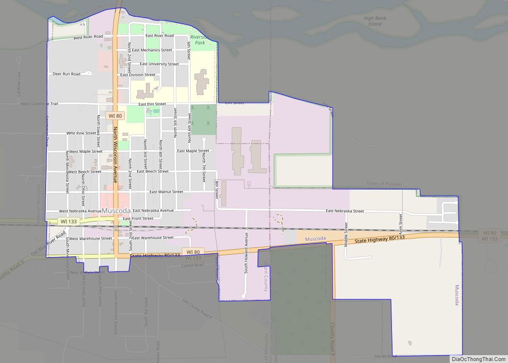 Map of Muscoda village