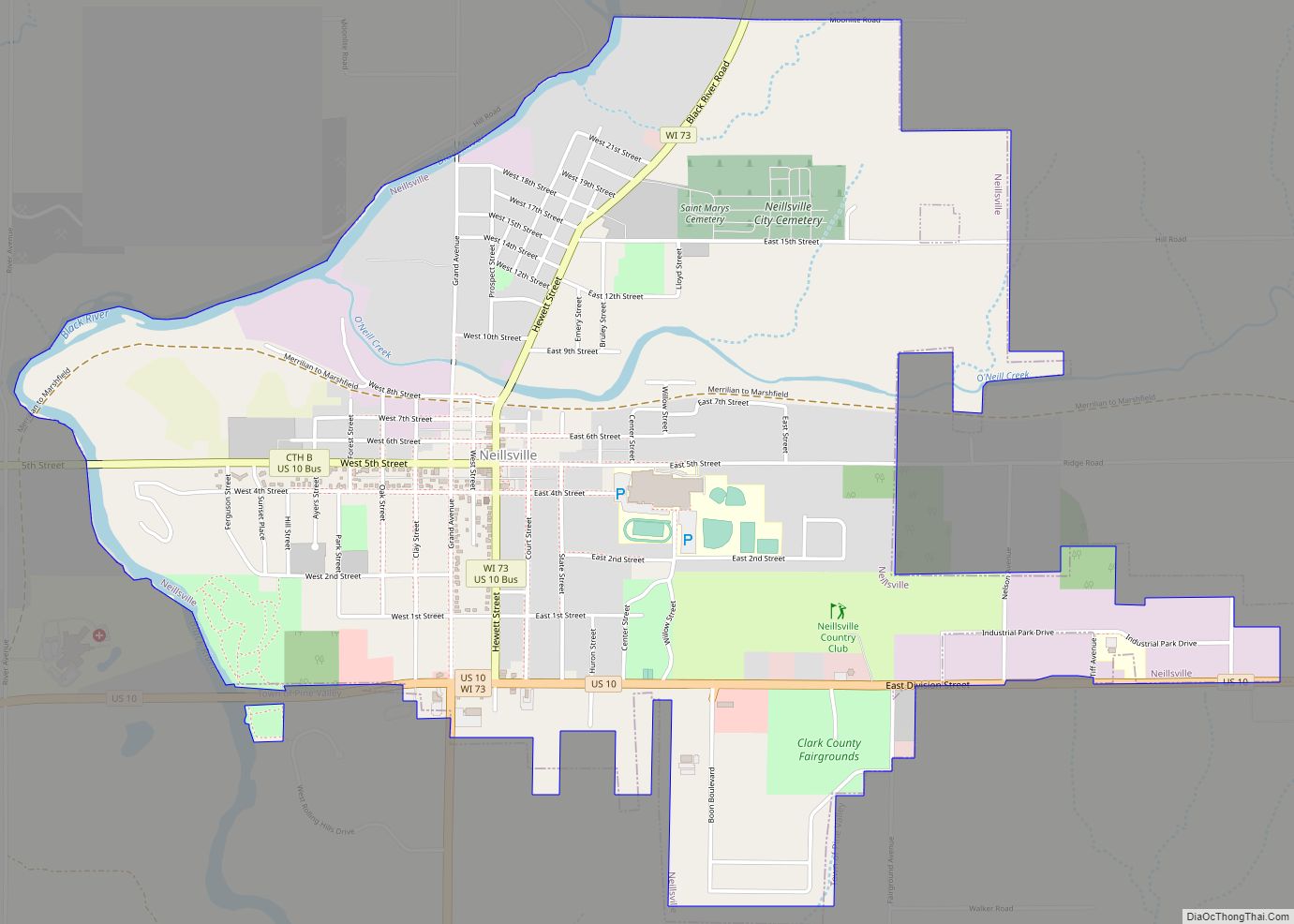 Map of Neillsville city