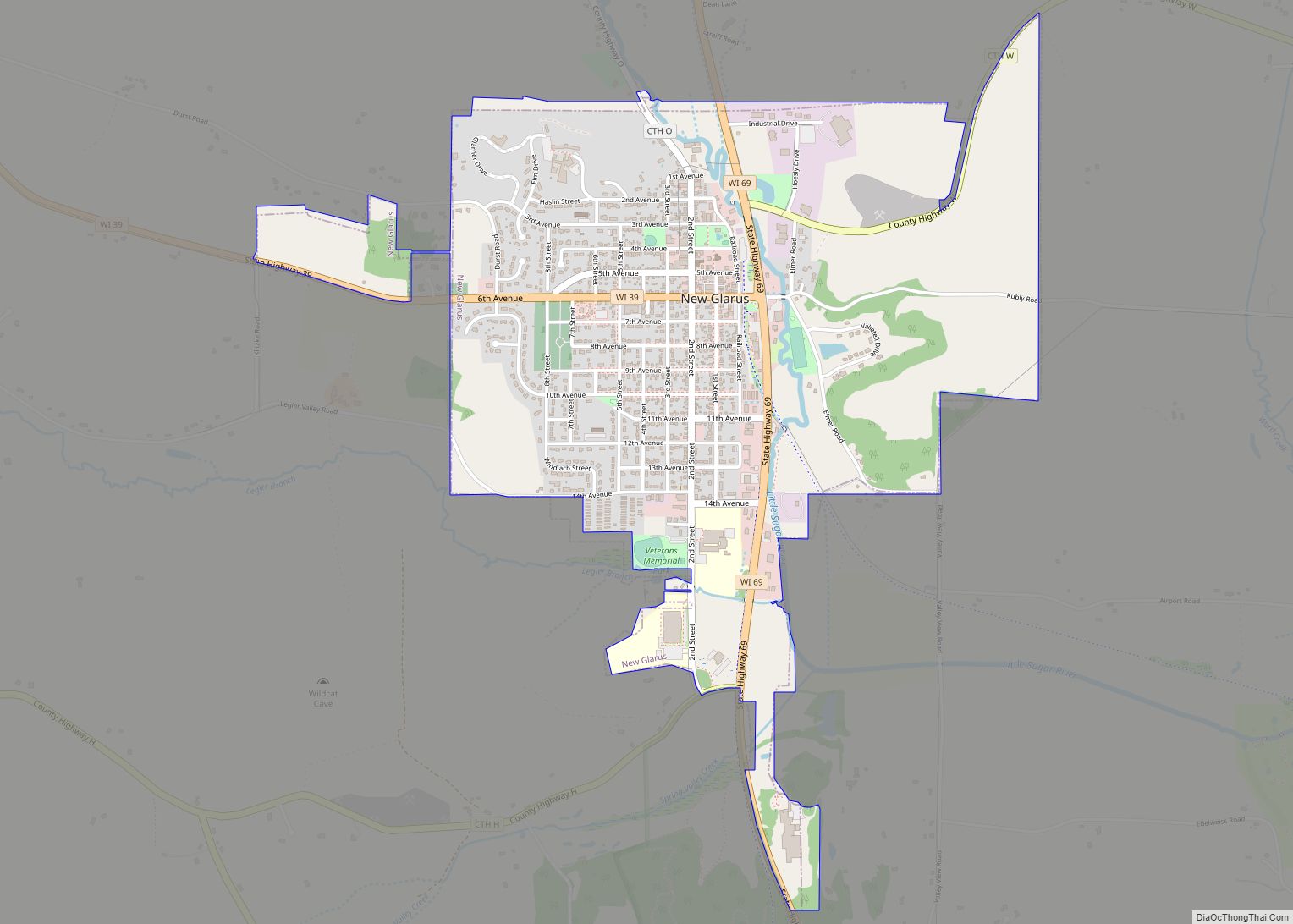 Map of New Glarus village