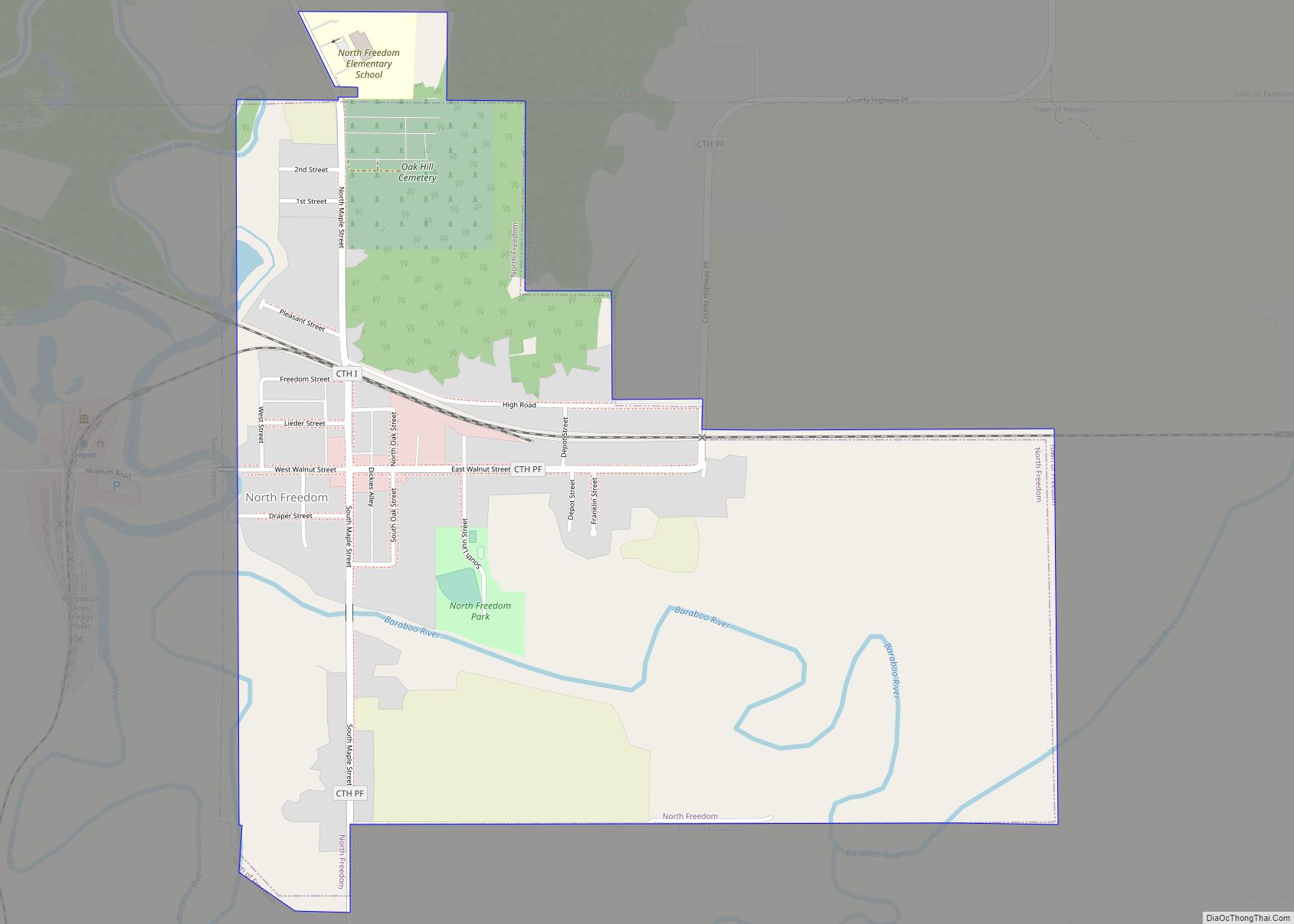 Map of North Freedom village