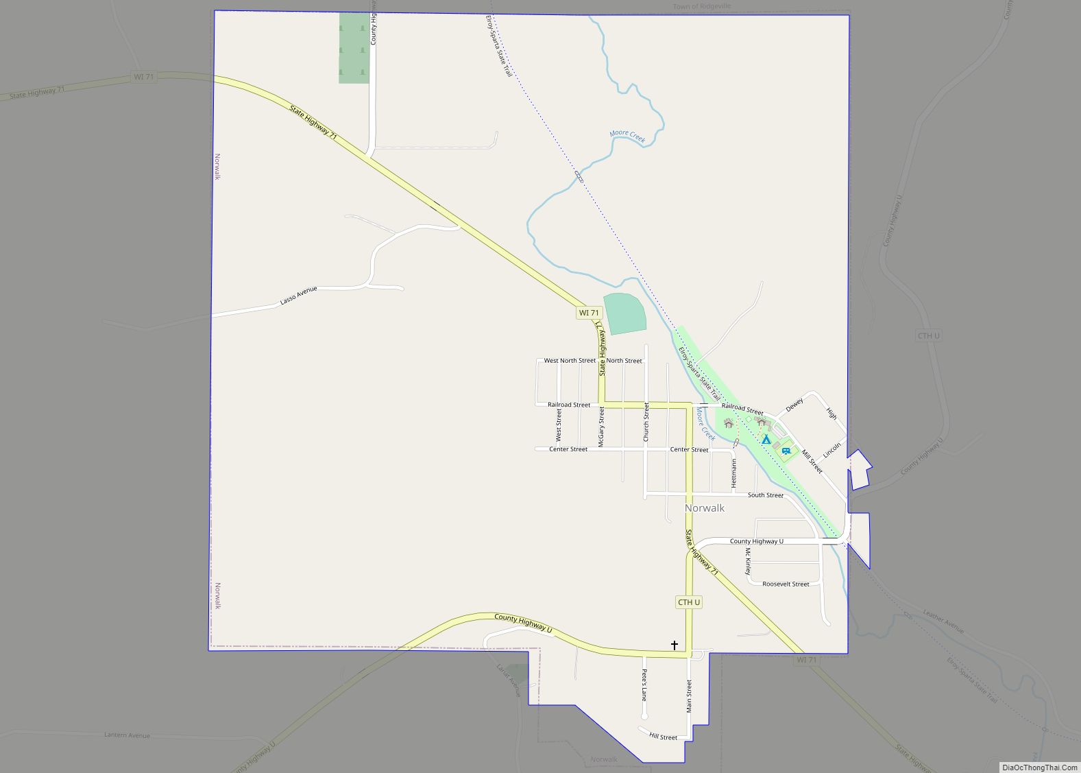Map of Norwalk village, Wisconsin