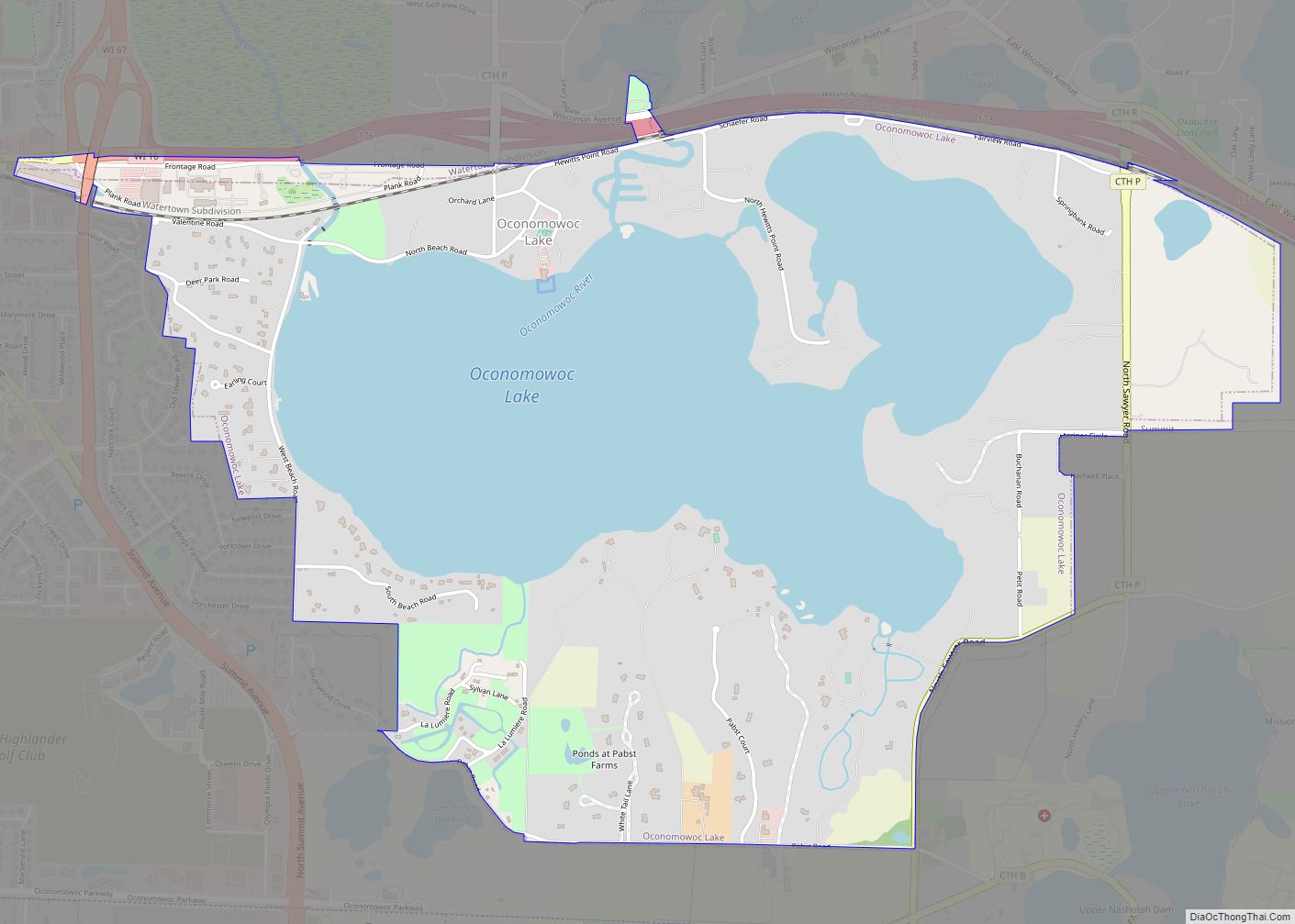 Map of Oconomowoc Lake village