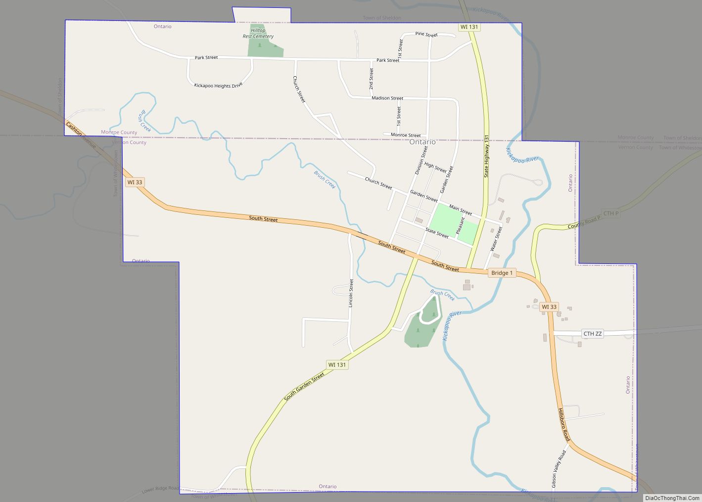 Map of Ontario village, Wisconsin