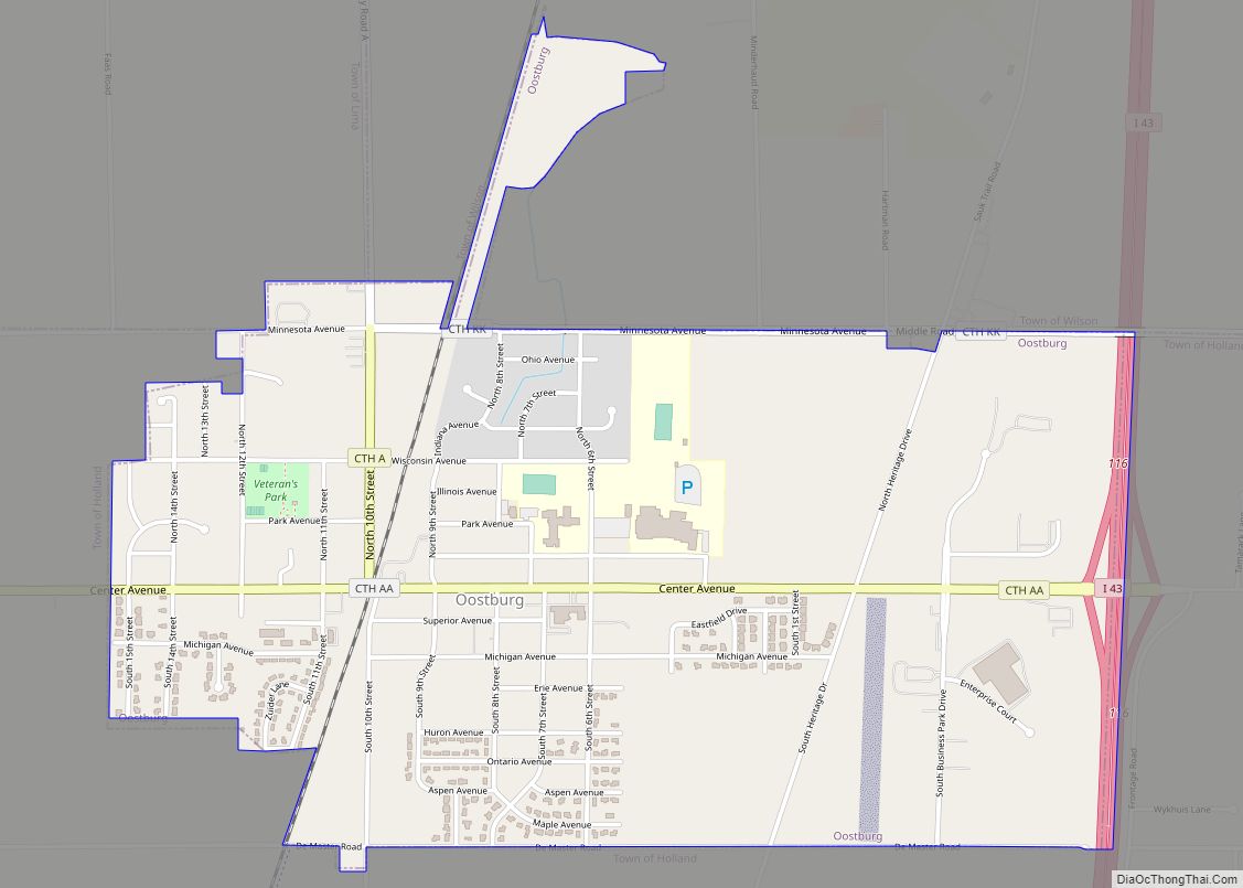 Map of Oostburg village