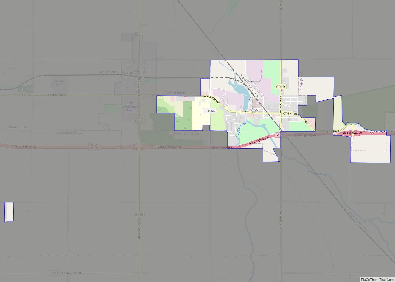 Map of Owen city