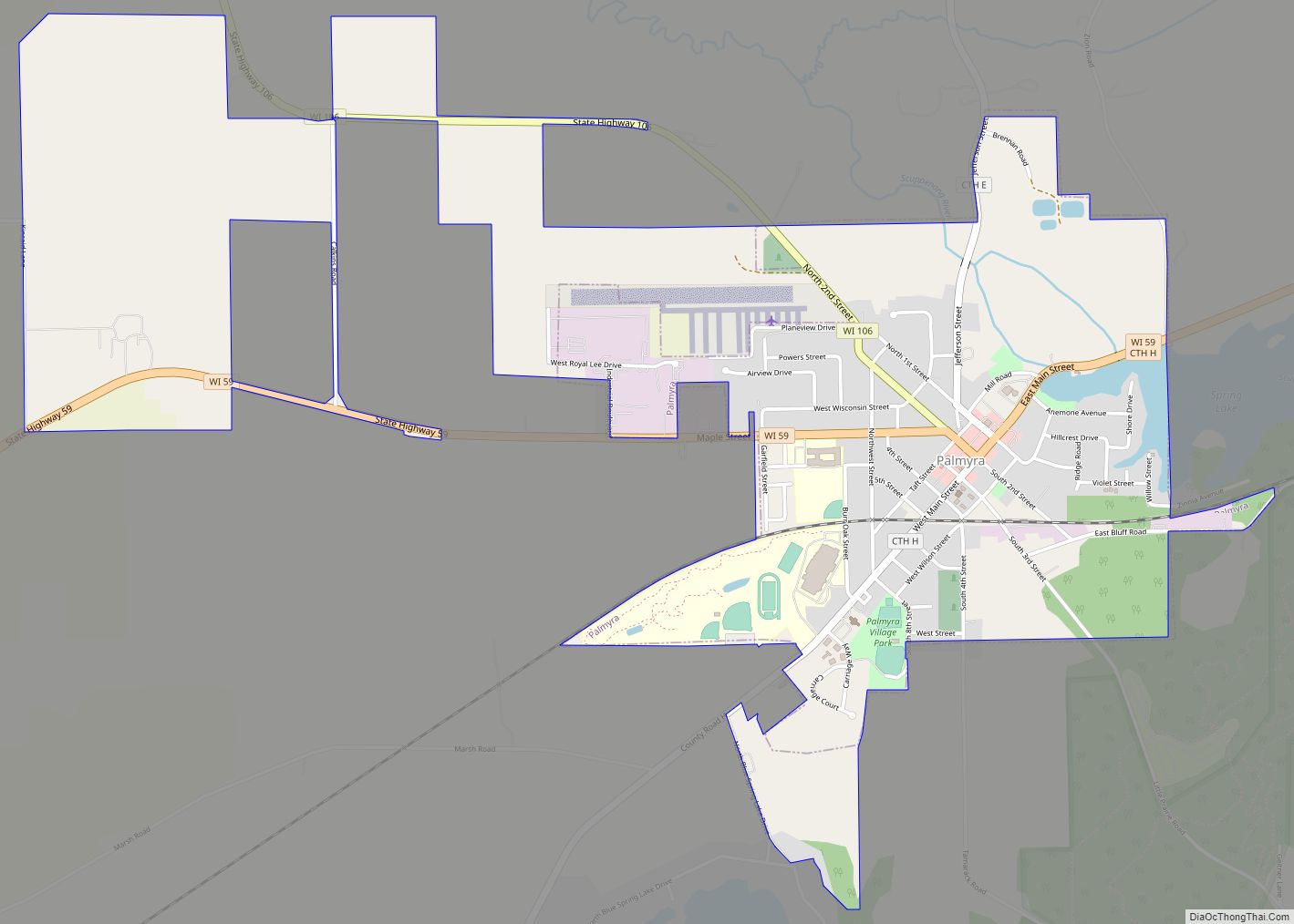 Map of Palmyra village, Wisconsin