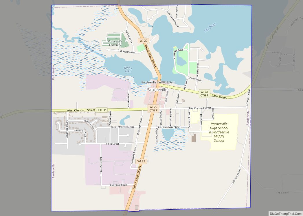 Map of Pardeeville village